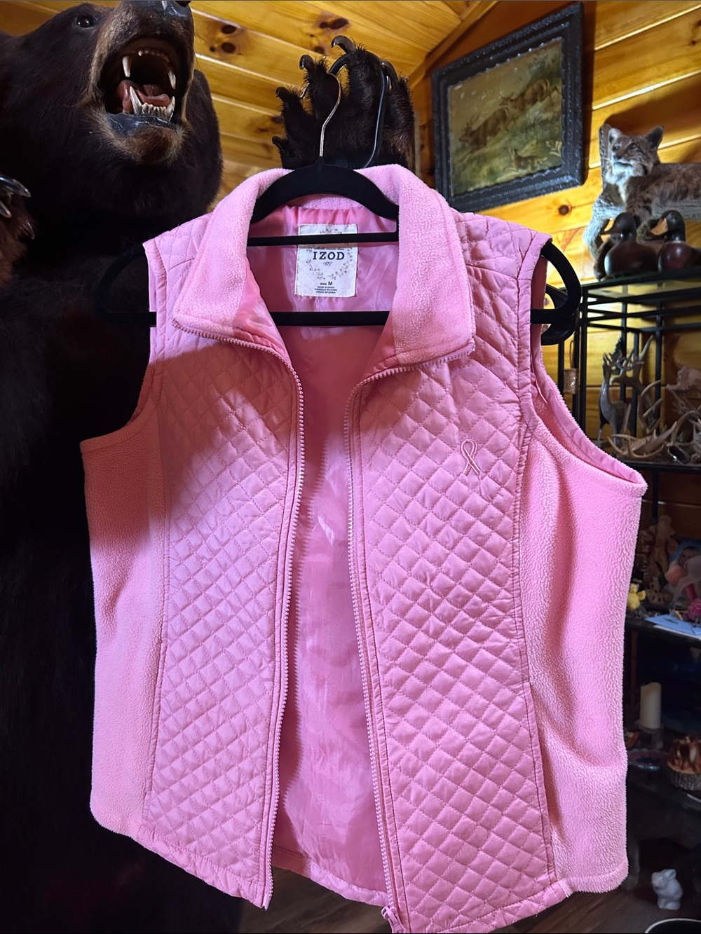 Izod Light Pink Quilted Fleece Vest
